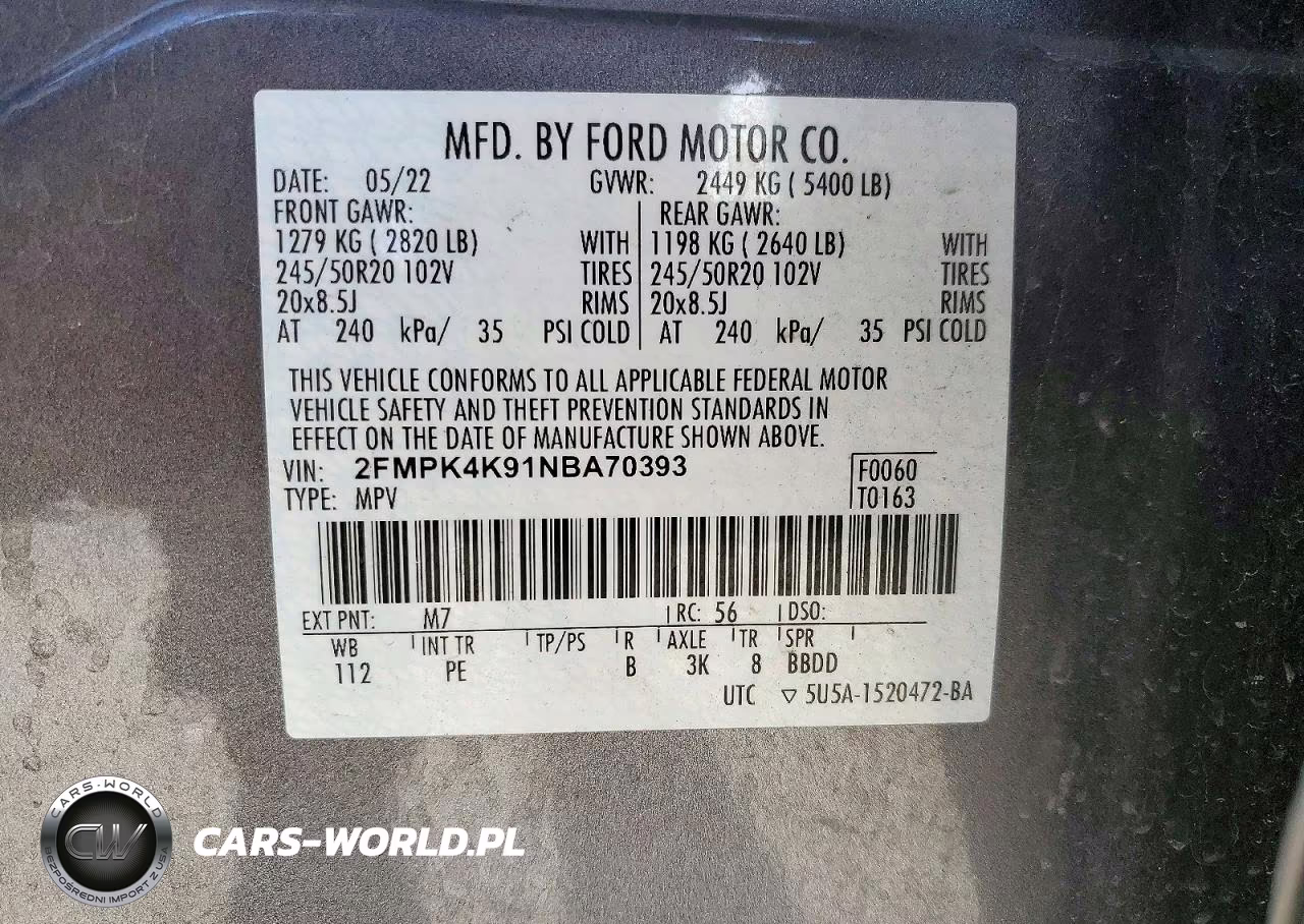 2022 Ford Edge Titanium VIN:2FMPK4K91NBA70393 - 13
