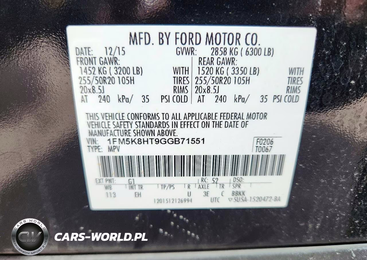 2016 Ford Explorer Platinum VIN:1FM5K8HT9GGB71551 - 14