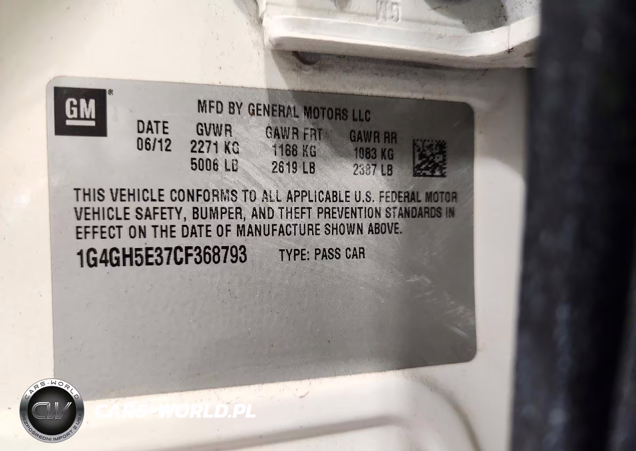2012 Buick Lacrosse Premium VIN:1G4GH5E37CF368793 - 12