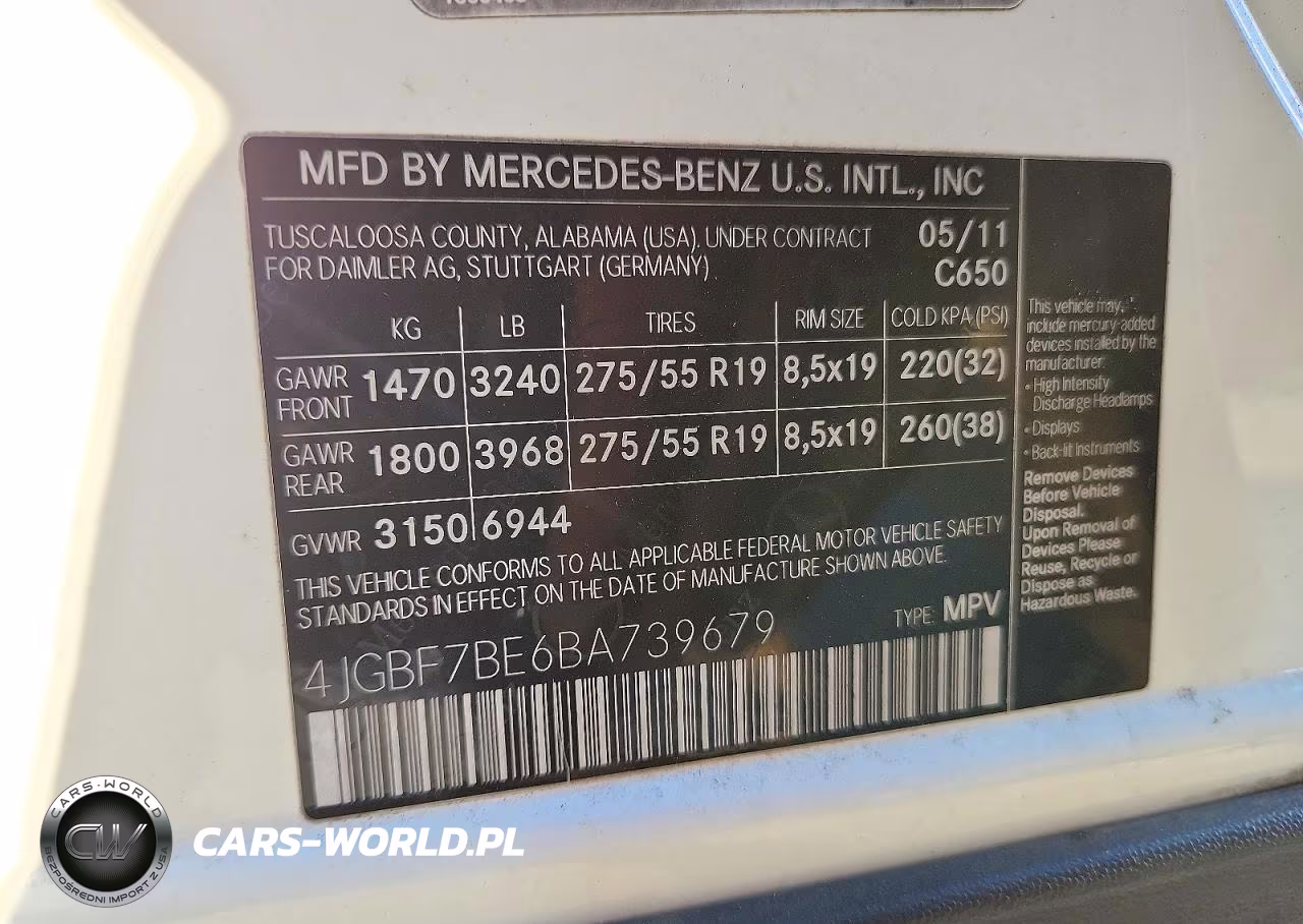 2011 Mercedes-Benz Gl 450 4Matic VIN:4JGBF7BE6BA739679 - 14