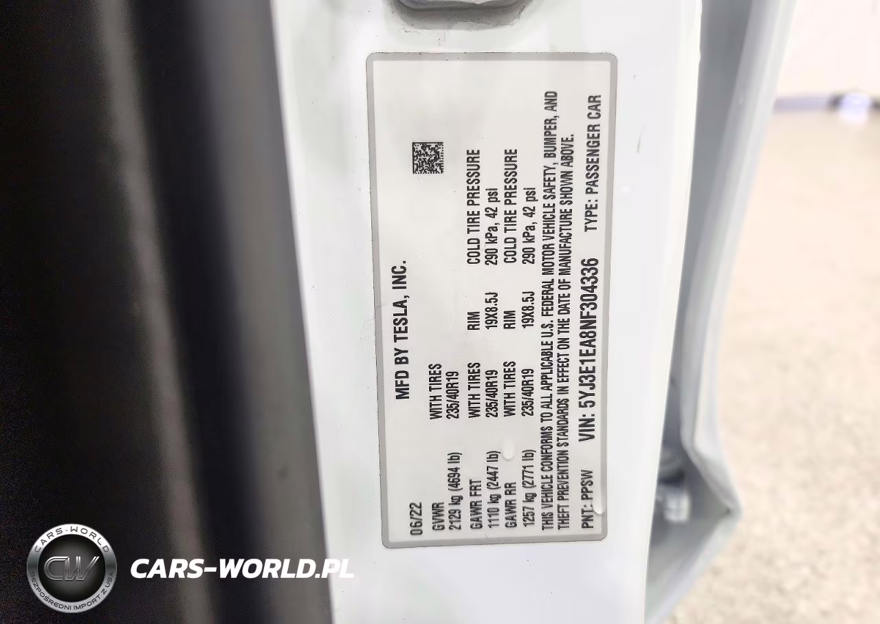 2022 Tesla Model 3 VIN:5YJ3E1EA8NF304336 - 12
