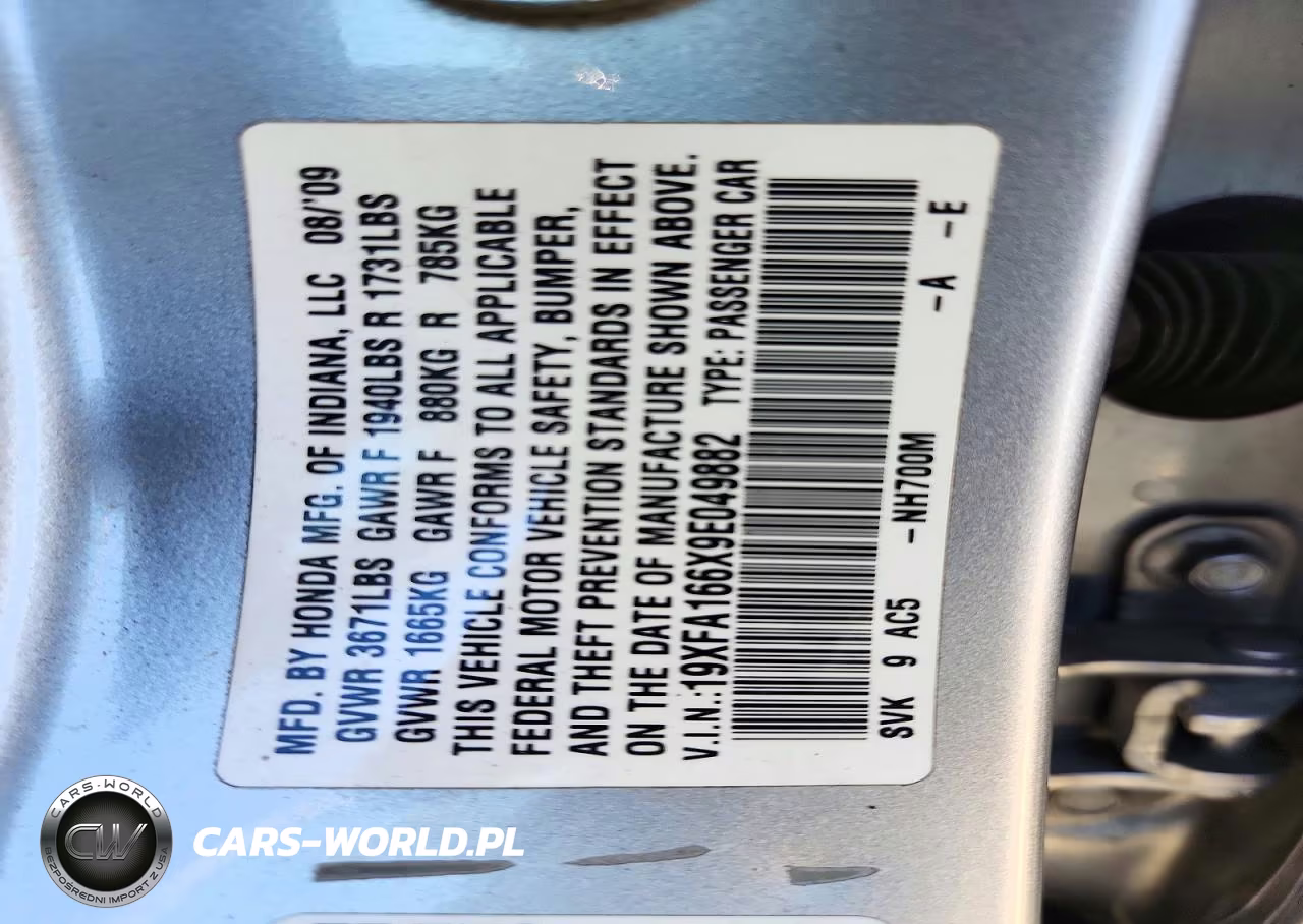 2009 Honda Civic Lx-S VIN:19XFA166X9E049882 - 13