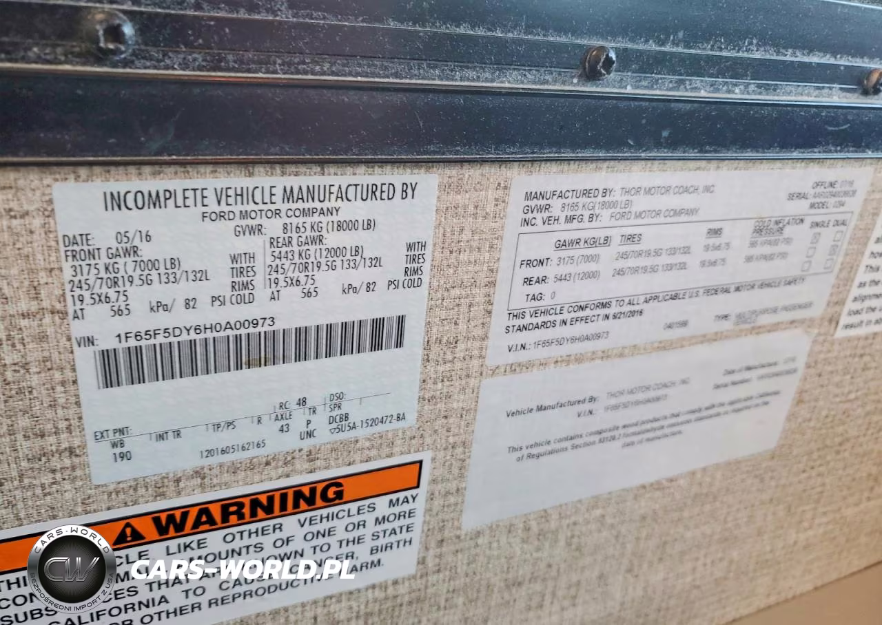 2017 Ford Ace Recreational Vehicle VIN:1F65F5DY6H0A00973 - 10