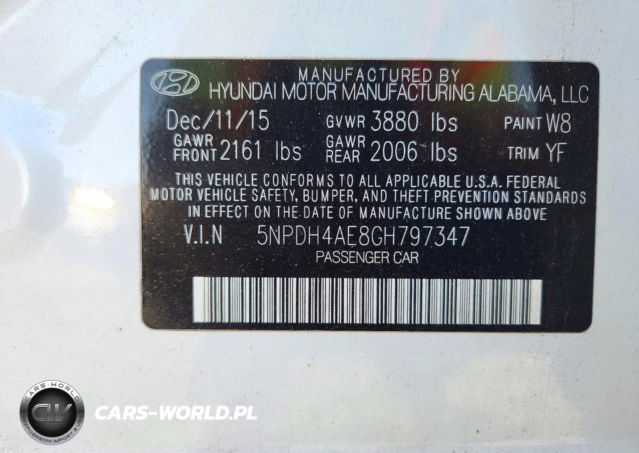 2016 Hyundai Elantra Se VIN:5NPDH4AE8GH797347 - 12