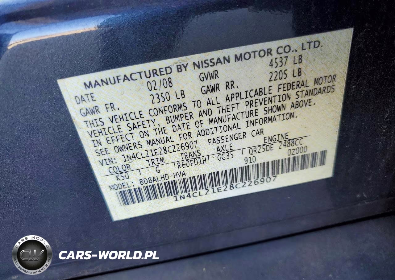 2008 Nissan Altima Hybrid Base VIN:1N4CL21E28C226907 - 12