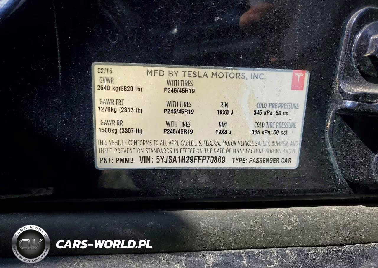 2015 Tesla Model S 85D VIN:5YJSA1H29FFP70869 - 13