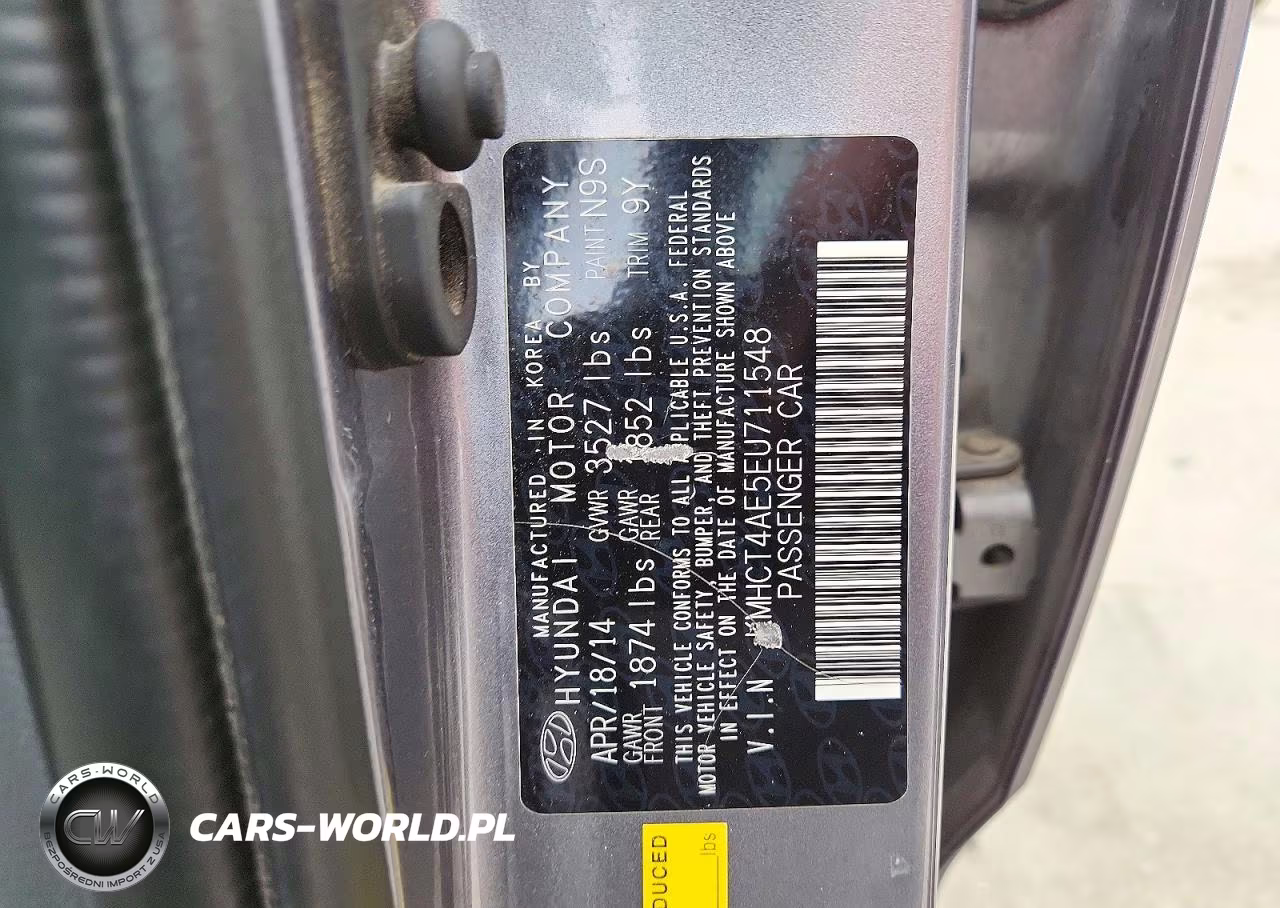 2014 Hyundai Accent Gls VIN:KMHCT4AE5EU711548 - 12