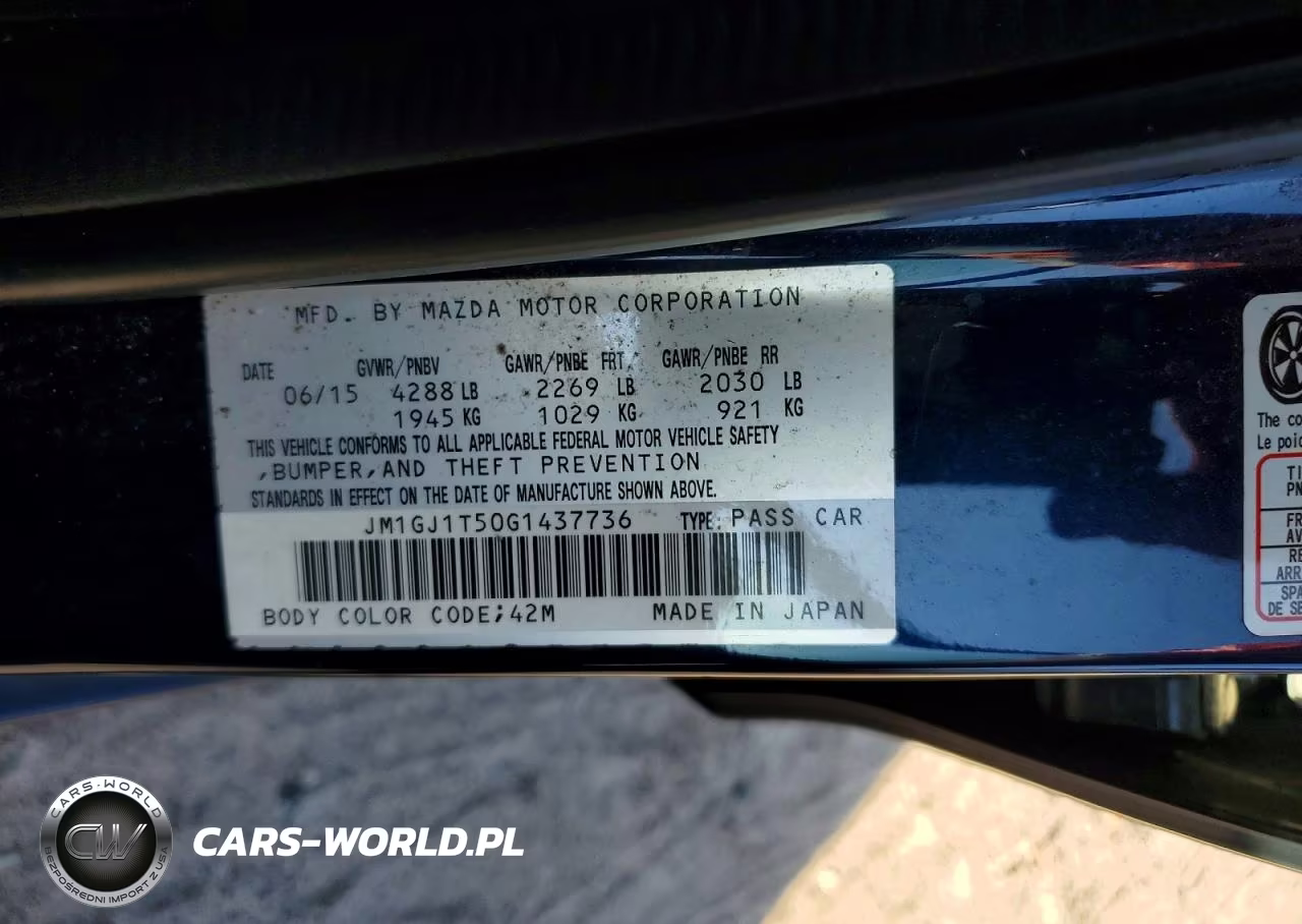 2016 Mazda Mazda6 Touring VIN:JM1GJ1T50G1437736 - 12