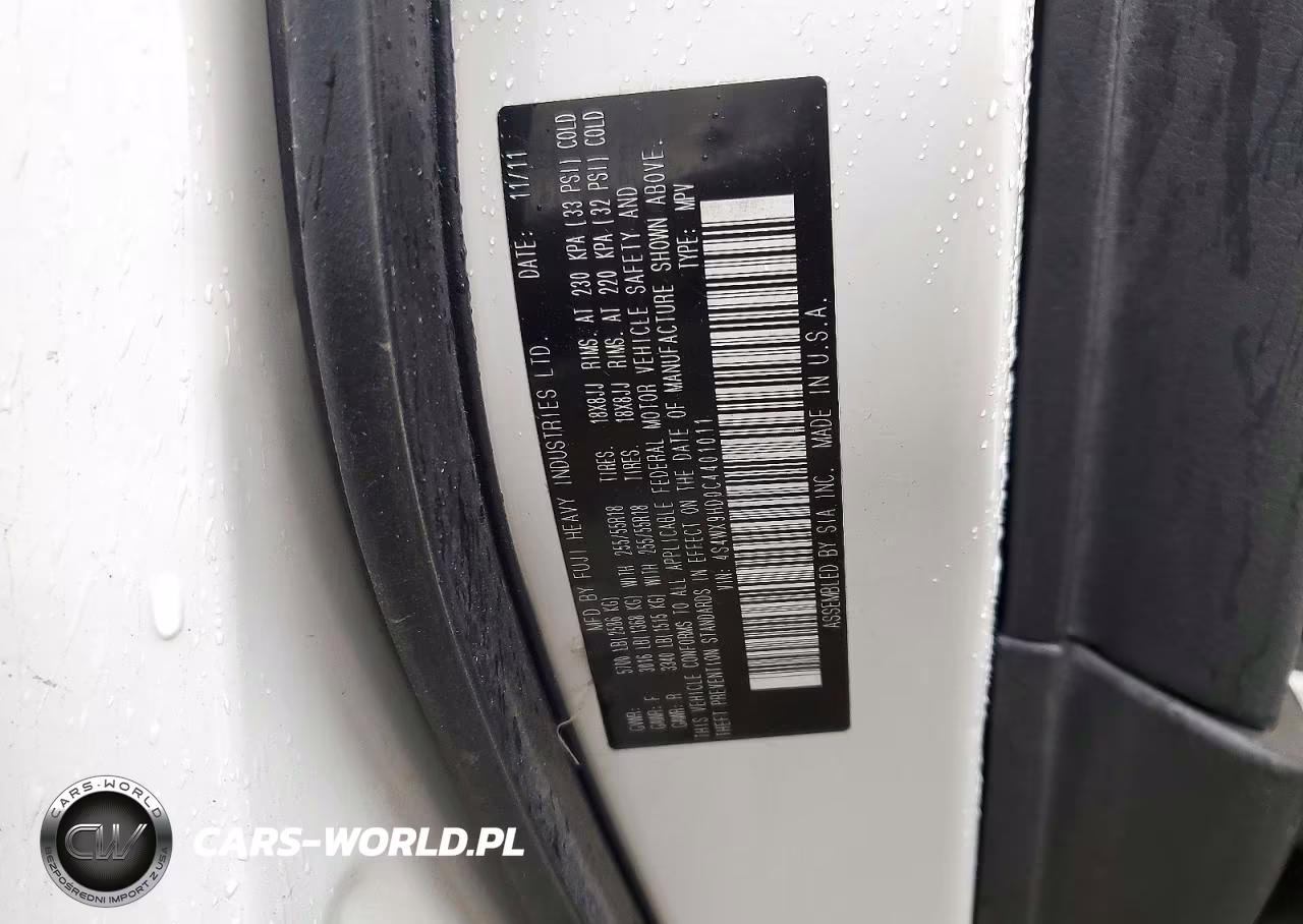2012 Subaru Tribeca Limited VIN:4S4WX9HD0C4401011 - 12