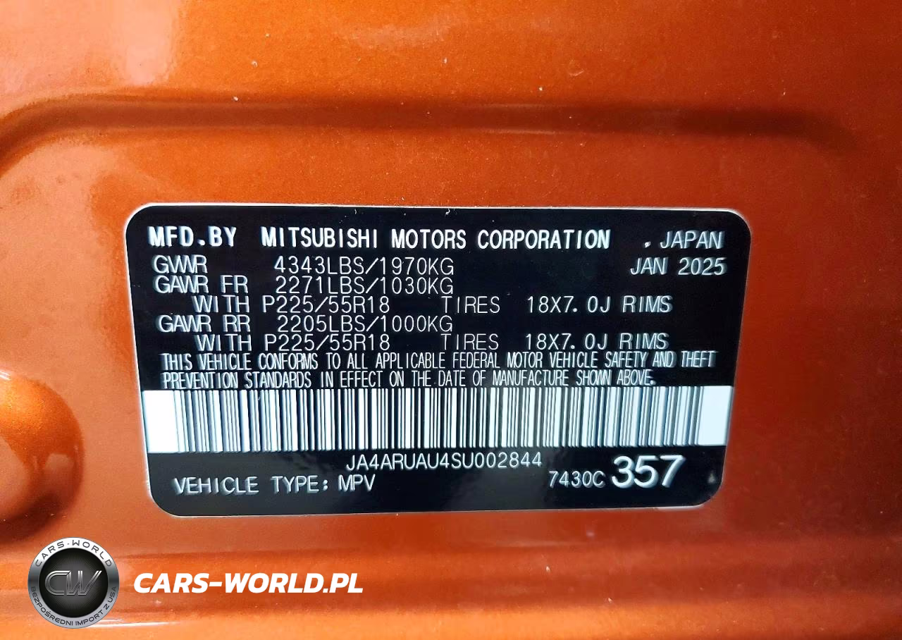 2025 Mitsubishi Outlander Sport S VIN:JA4ARUAU4SU002844 - 13