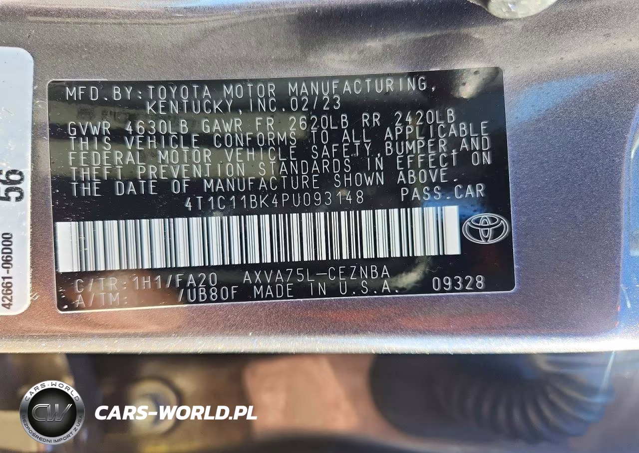 2023 Toyota Camry Le VIN:4T1C11BK4PU093148 - 12