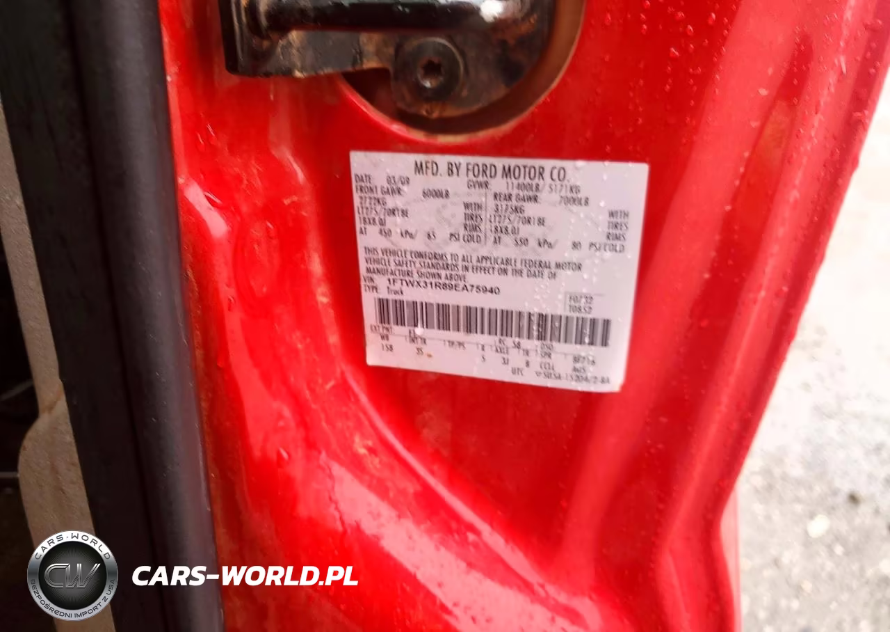 2009 Ford F350 Super Duty VIN:1FTWX31R89EA75940 - 13