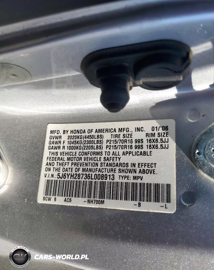 2006 Honda Element Ex VIN:5J6YH28736L008913 - 13
