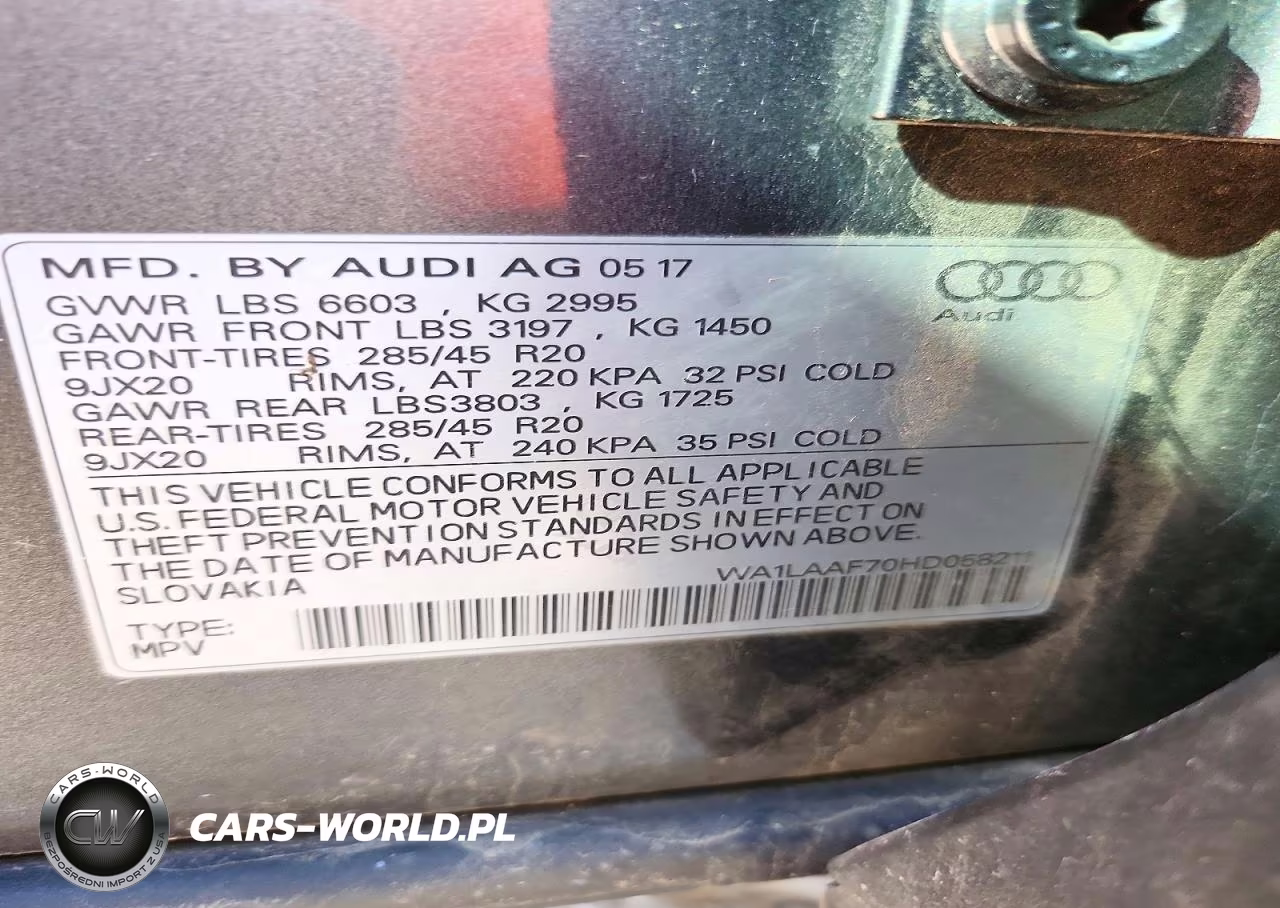 2017 Audi Q7 Premium Plus VIN:WA1LAAF70HD058211 - 13