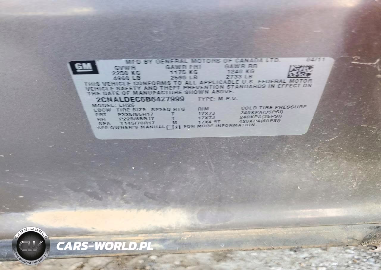 2011 Chevrolet Equinox Lt VIN:2CNALDEC6B6427999 - 13