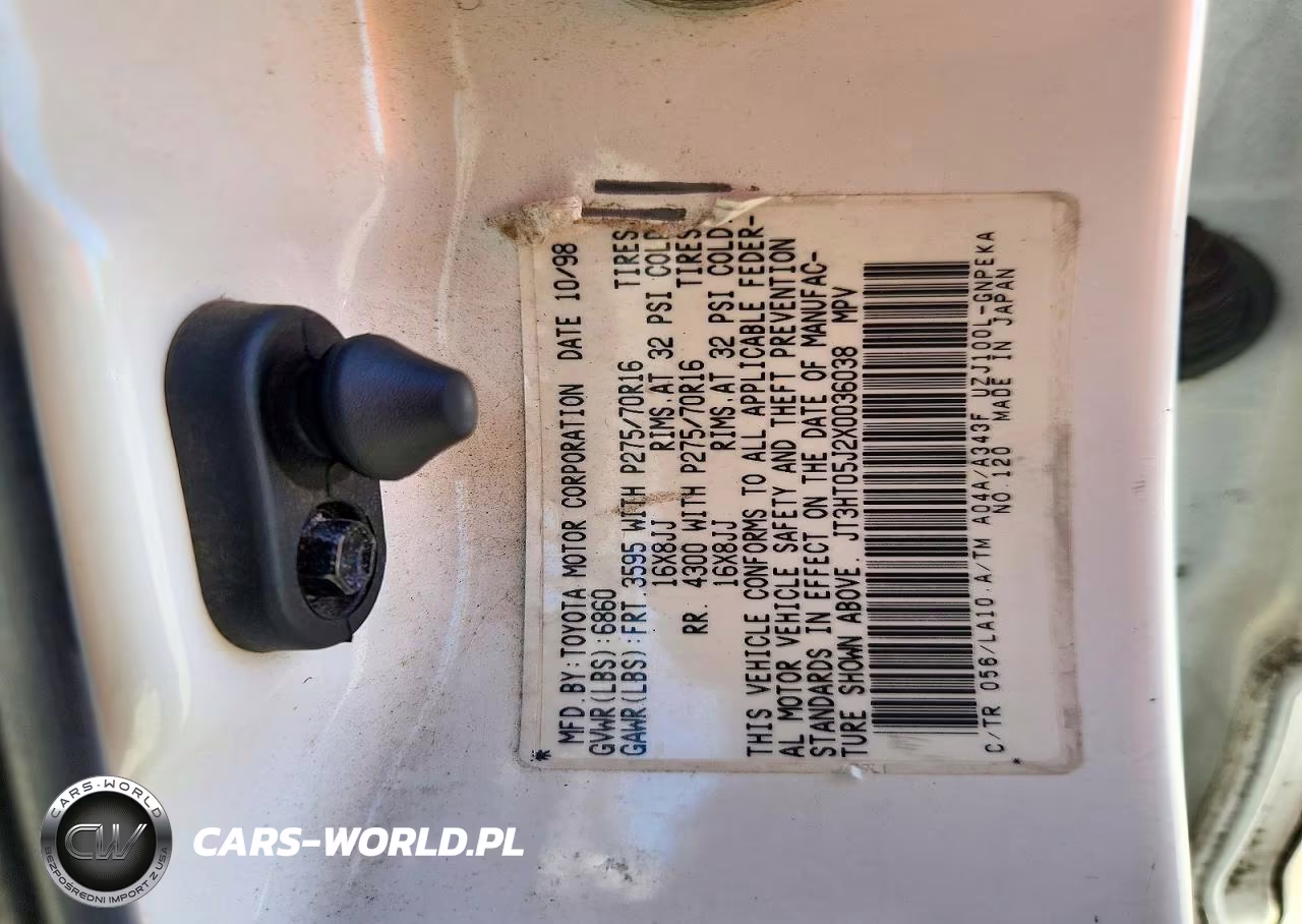 1999 Toyota Land Cruiser Base VIN:JT3HT05J2X0036038 - 12