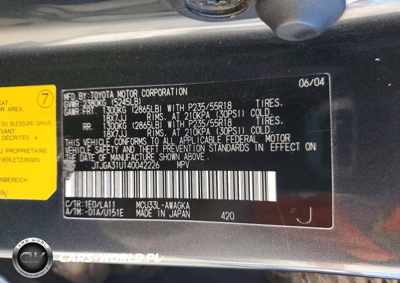 2004 Lexus Rx 330 VIN:JTJGA31U140042226 - 13