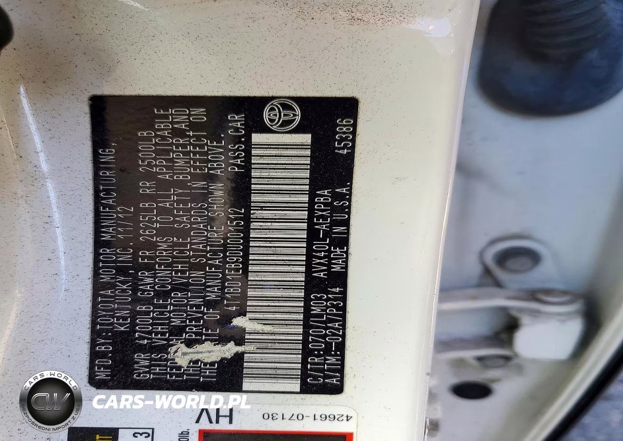 2013 Toyota Avalon Hybrid Limited VIN:4T1BD1EB9DU001512 - 12