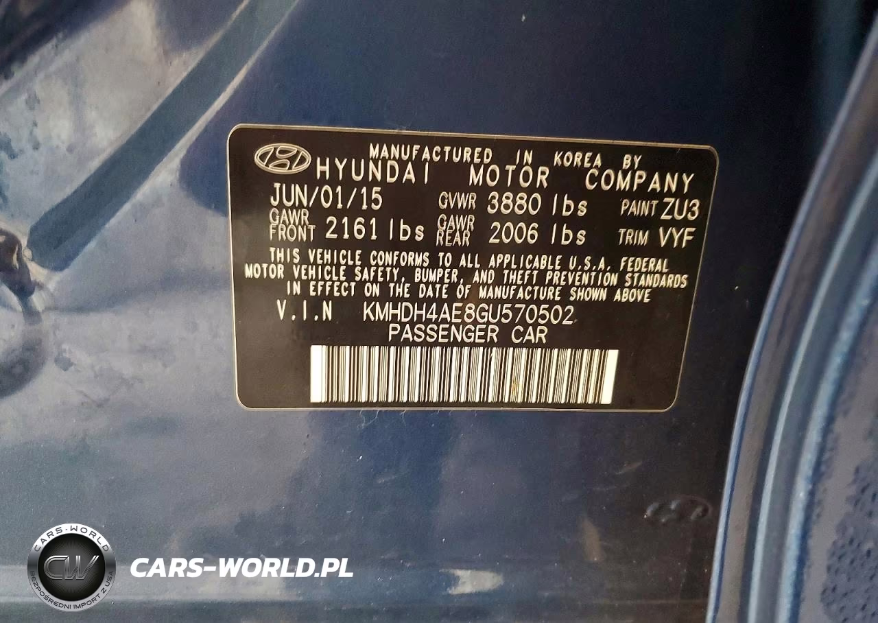 2016 Hyundai Elantra Se VIN:KMHDH4AE8GU570502 - 12