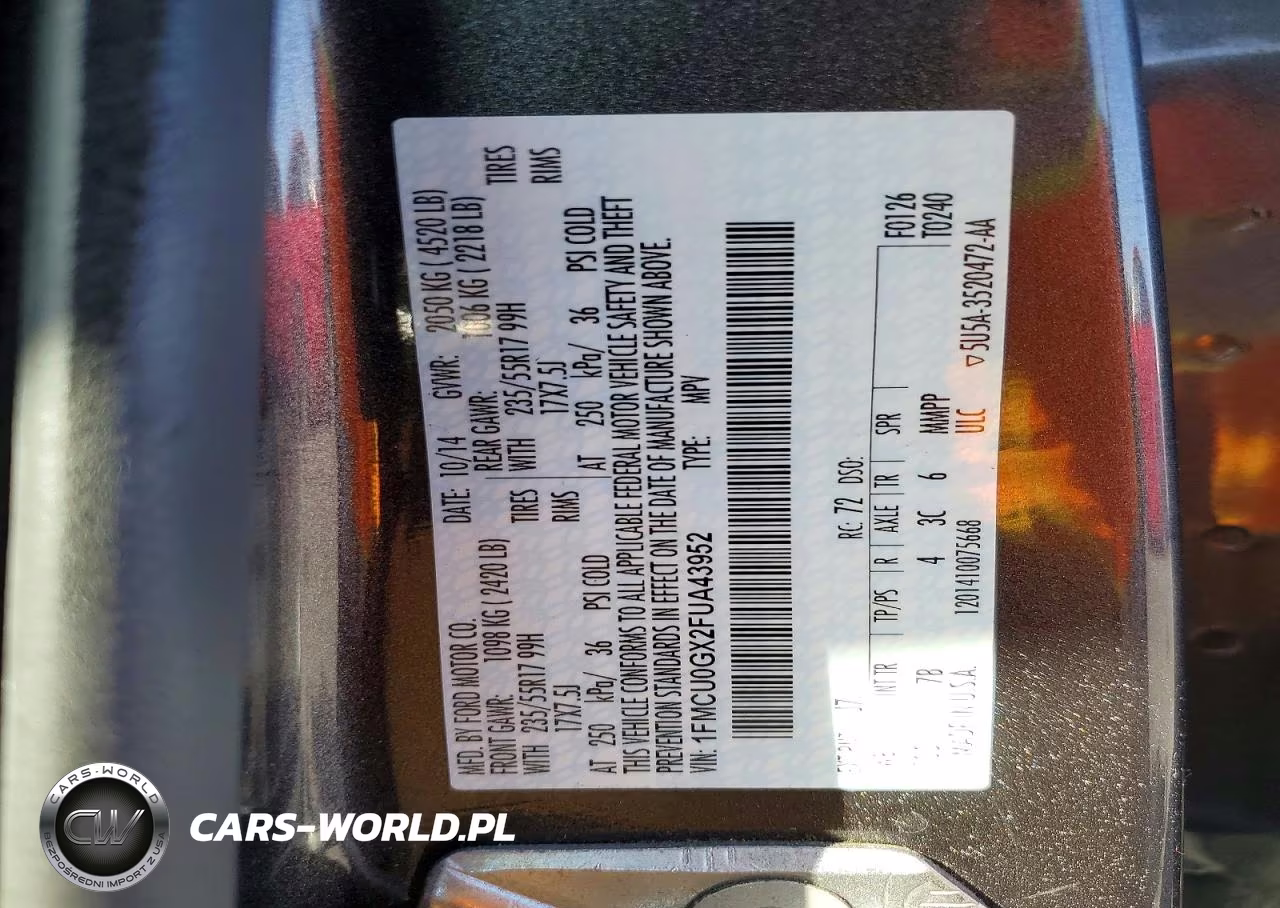 2015 Ford Escape Se VIN:1FMCU0GX2FUA43952 - 12
