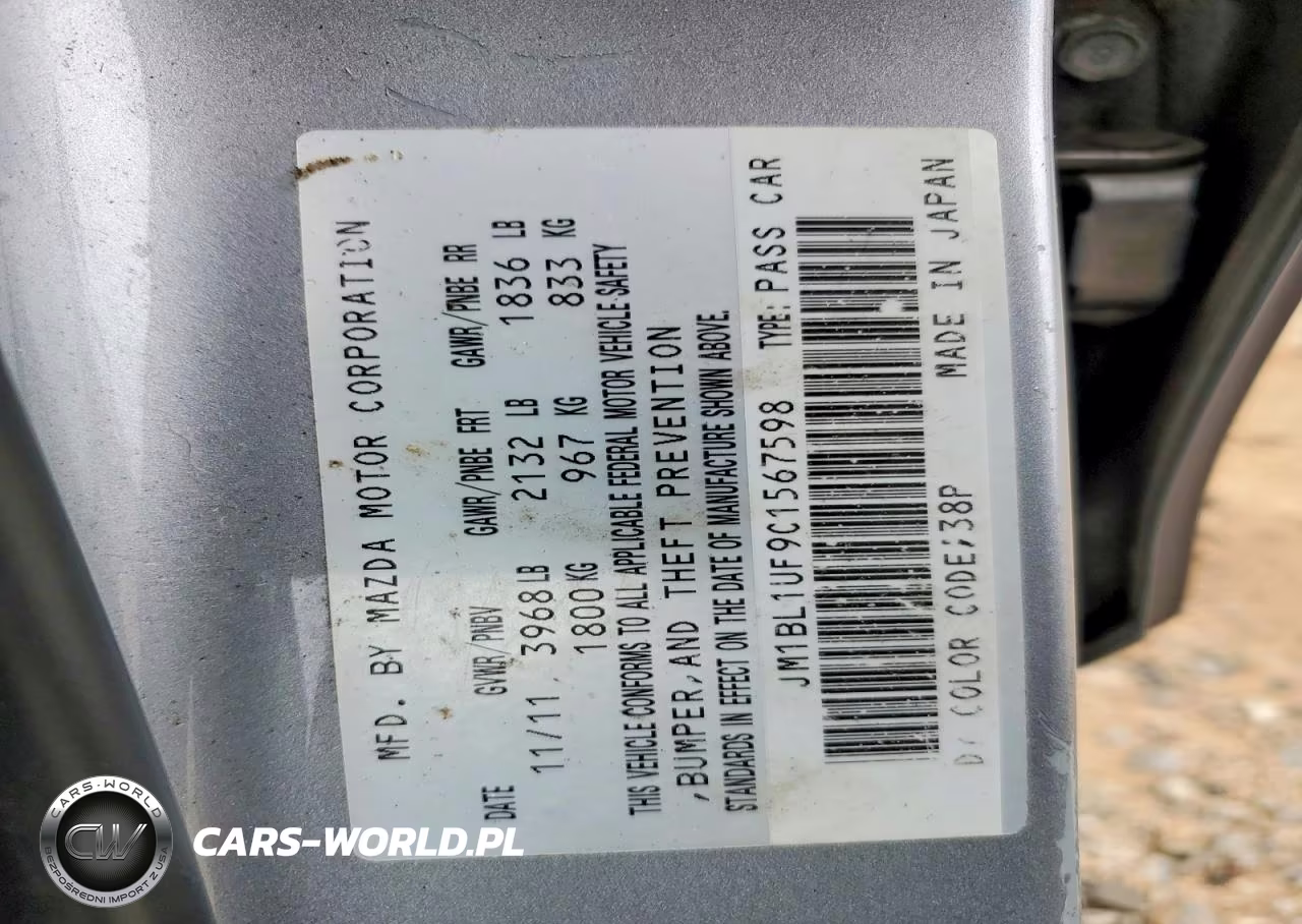 2012 Mazda 3 I VIN:JM1BL1UF9C1567598 - 12