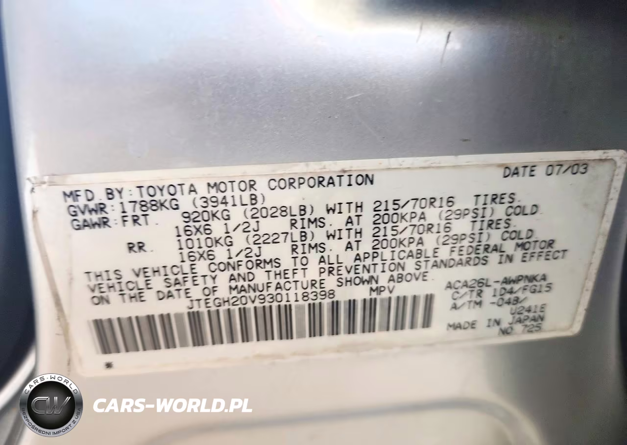 2003 Toyota Rav4 Base VIN:JTEGH20V930118398 - 13
