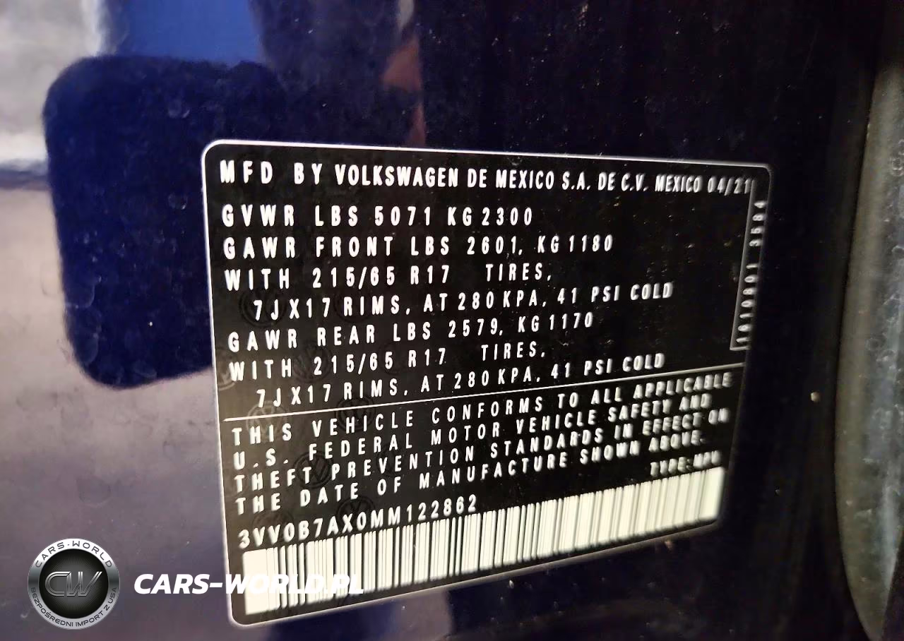 2021 Volkswagen Tiguan S VIN:3VV0B7AX0MM122862 - 13
