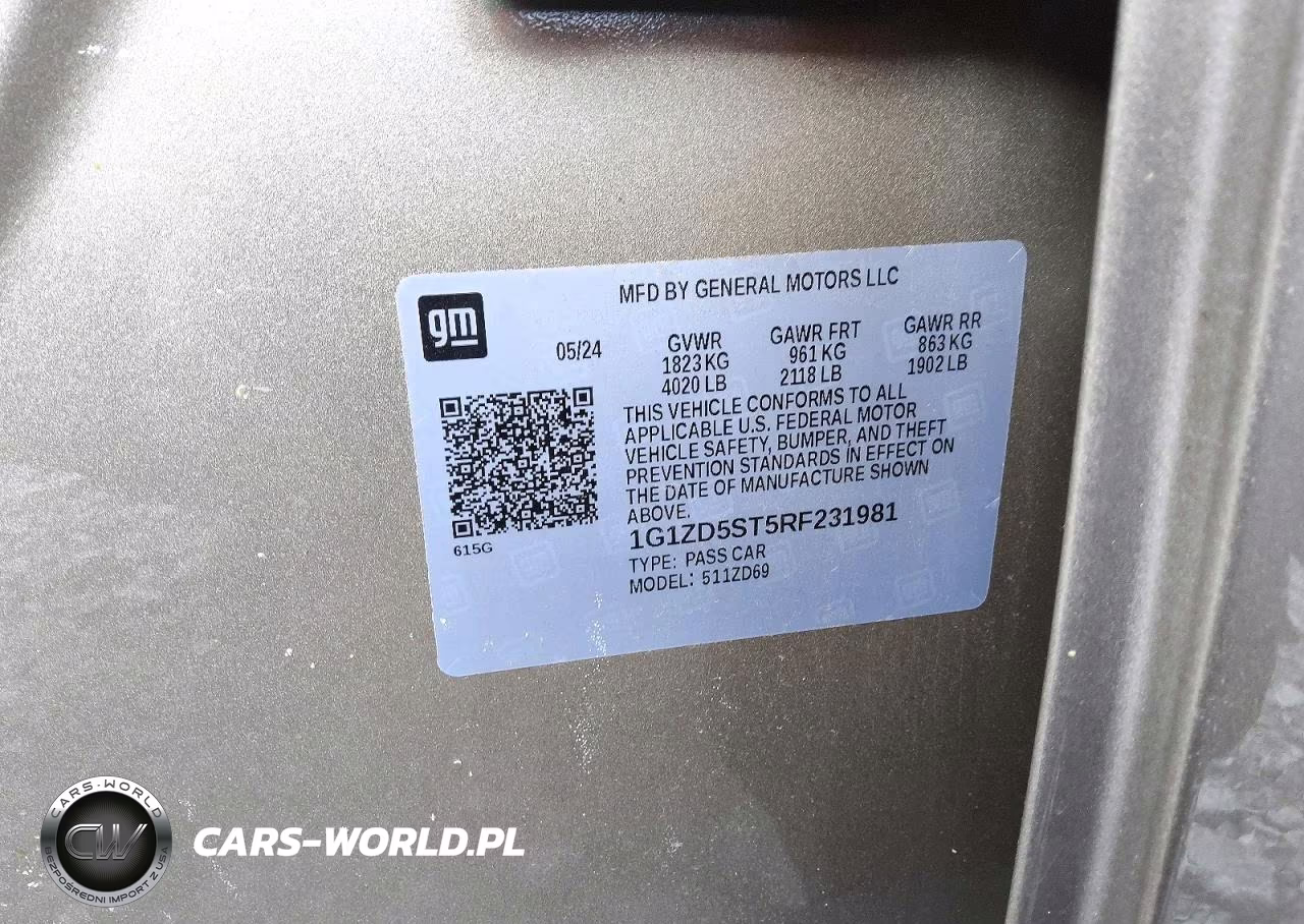 2024 Chevrolet Malibu Lt VIN:1G1ZD5ST5RF231981 - 13