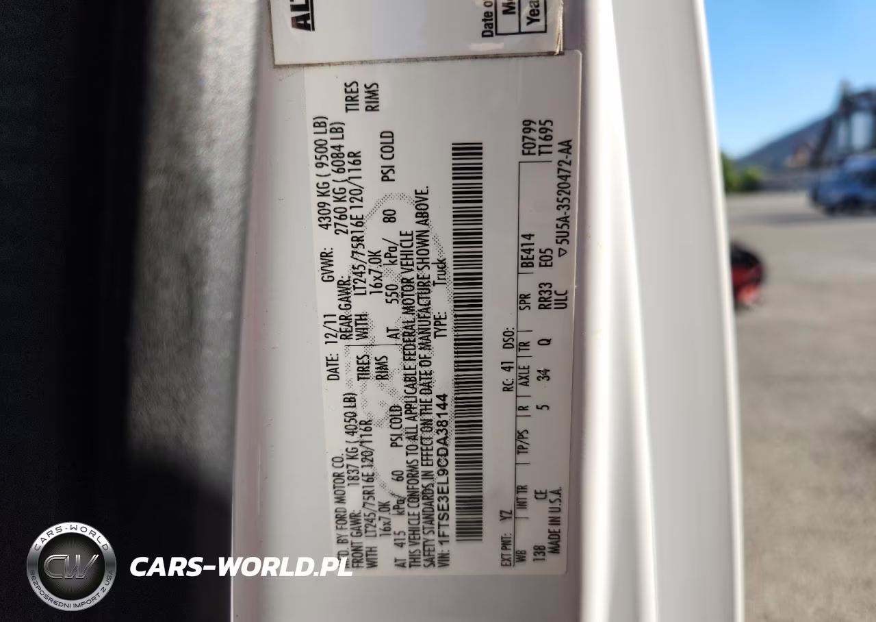 2012 Ford Econoline E350 Super Duty Van VIN:1FTSE3EL9CDA38144 - 13