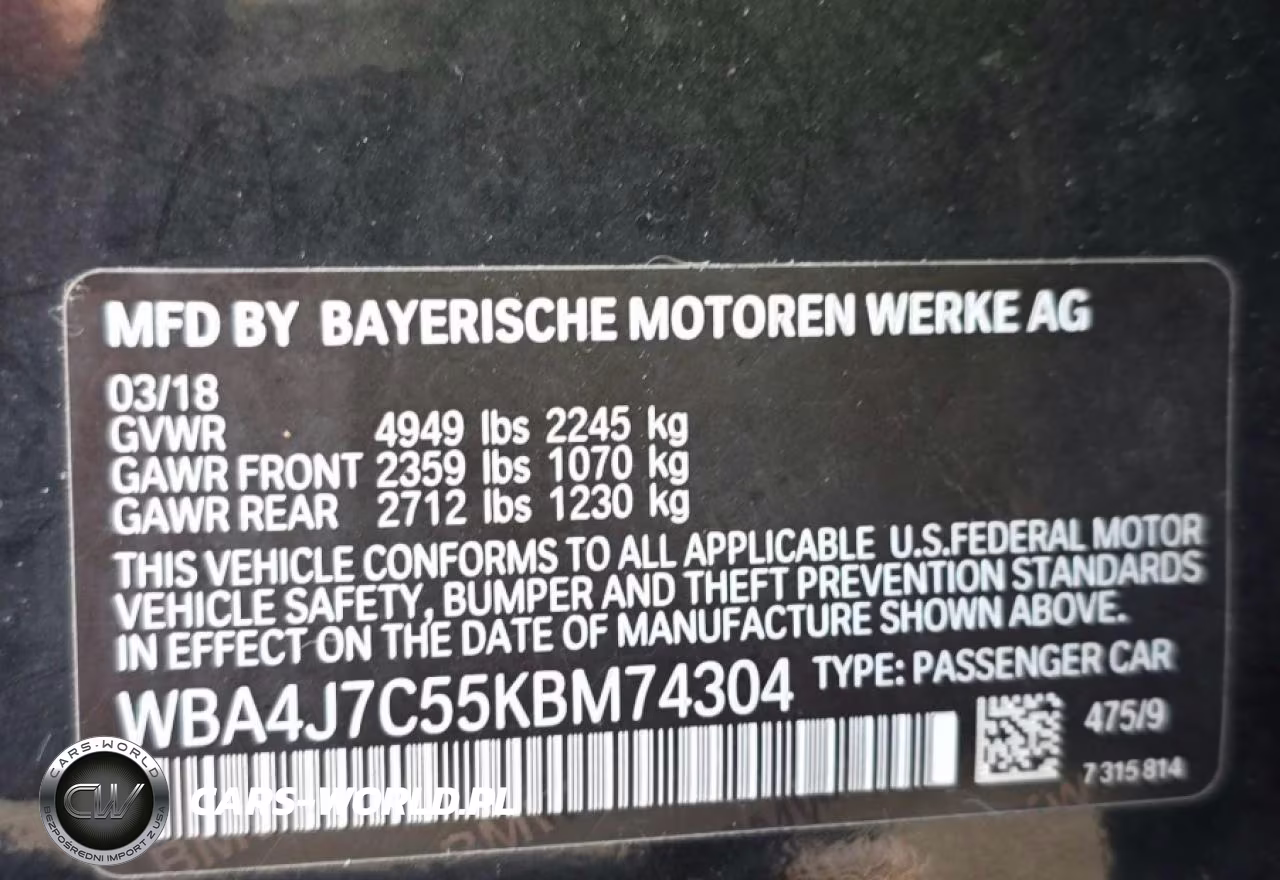 2019 BMW 440Xi Gran Coupe VIN:WBA4J7C55KBM74304 - 10