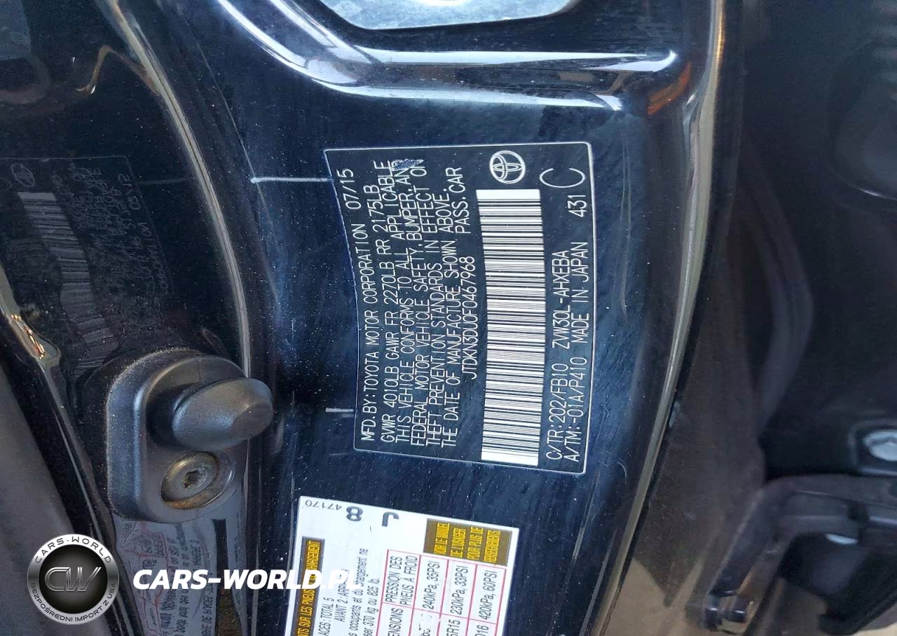 2015 Toyota Prius Two VIN:JTDKN3DU0F0467968 - 12