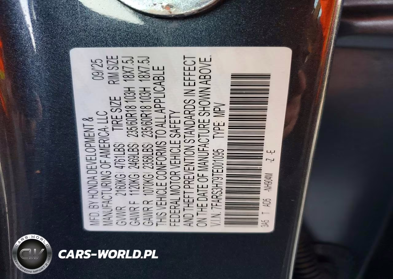 2026 Honda Cr-V Exl VIN:7FARS3H79TE001095 - 13