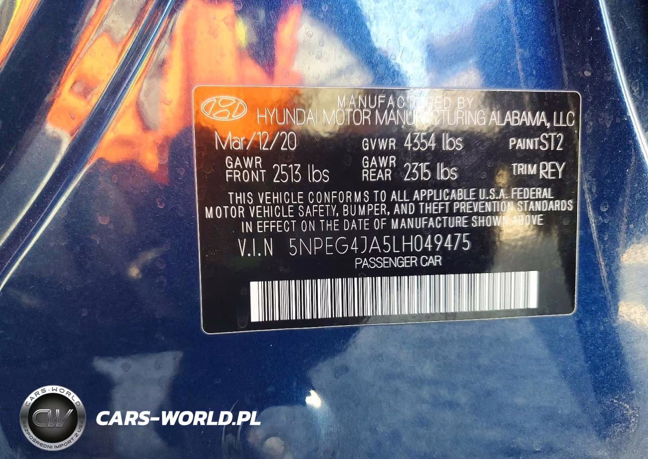 2020 Hyundai Sonata Se VIN:5NPEG4JA5LH049475 - 13