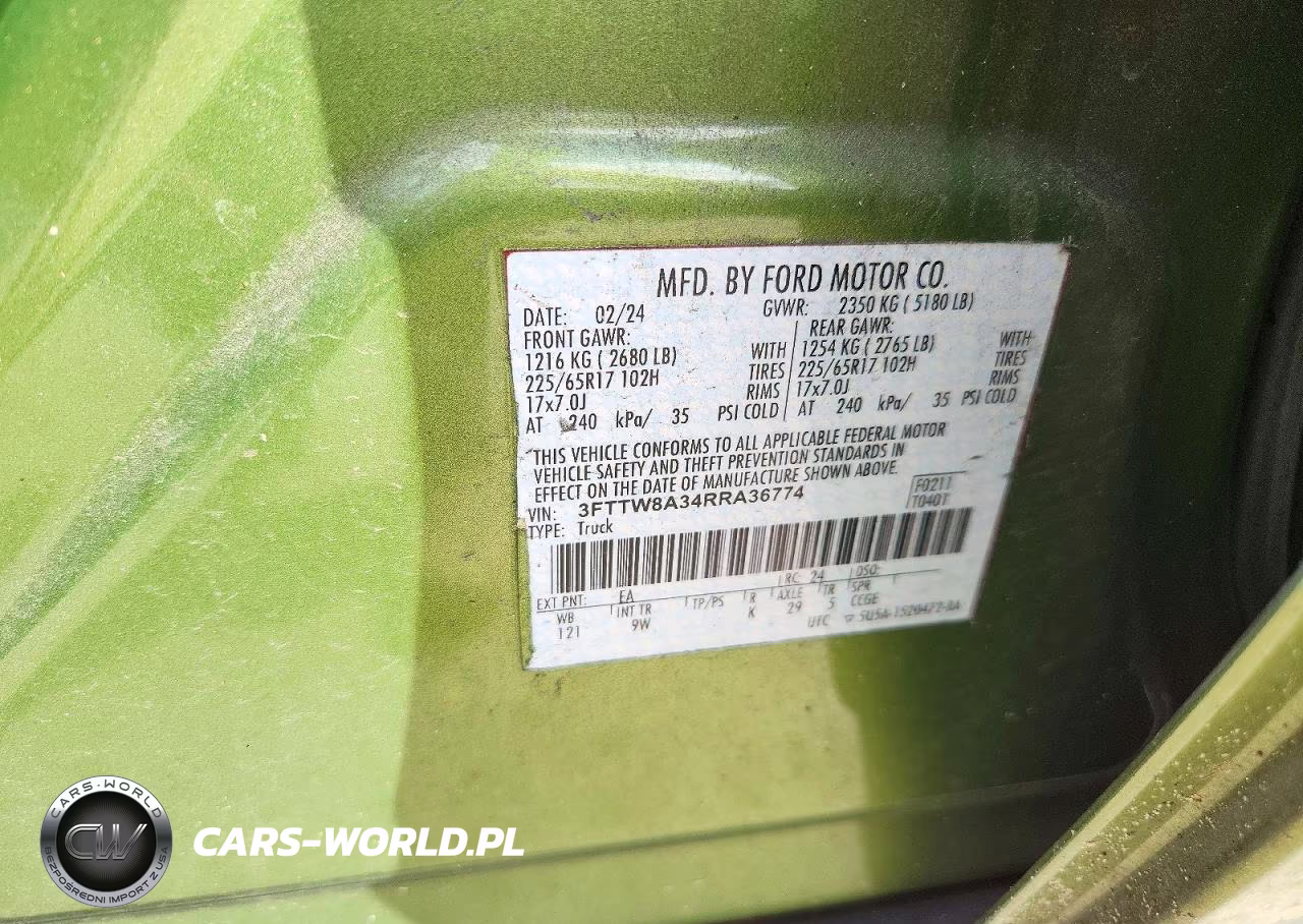 2024 Ford Maverick Xl VIN:3FTTW8A34RRA36774 - 12