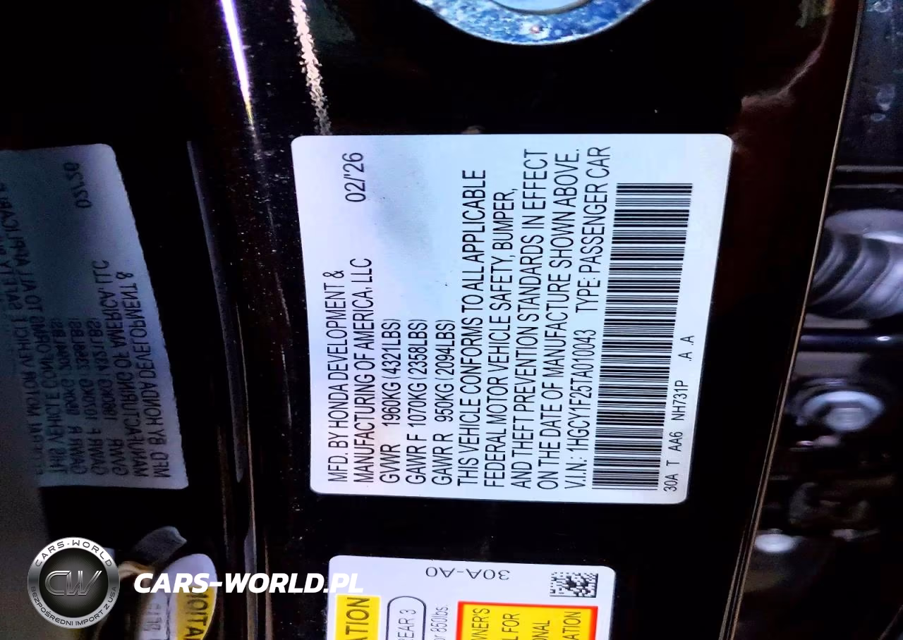 2026 Honda Accord Lx VIN:1HGCY1F25TA010043 - 12
