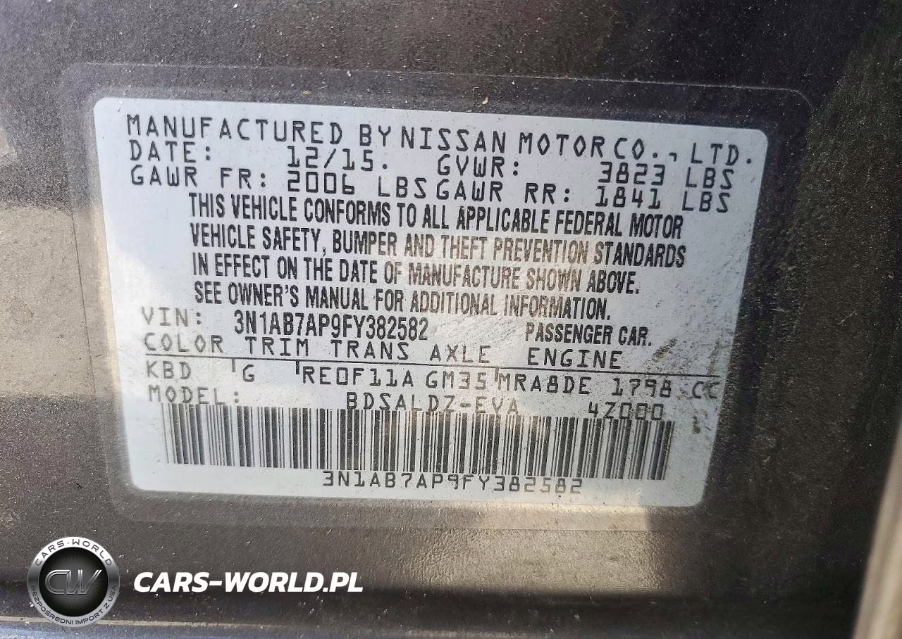 2015 Nissan Sentra Sv VIN:3N1AB7AP9FY382582 - 12