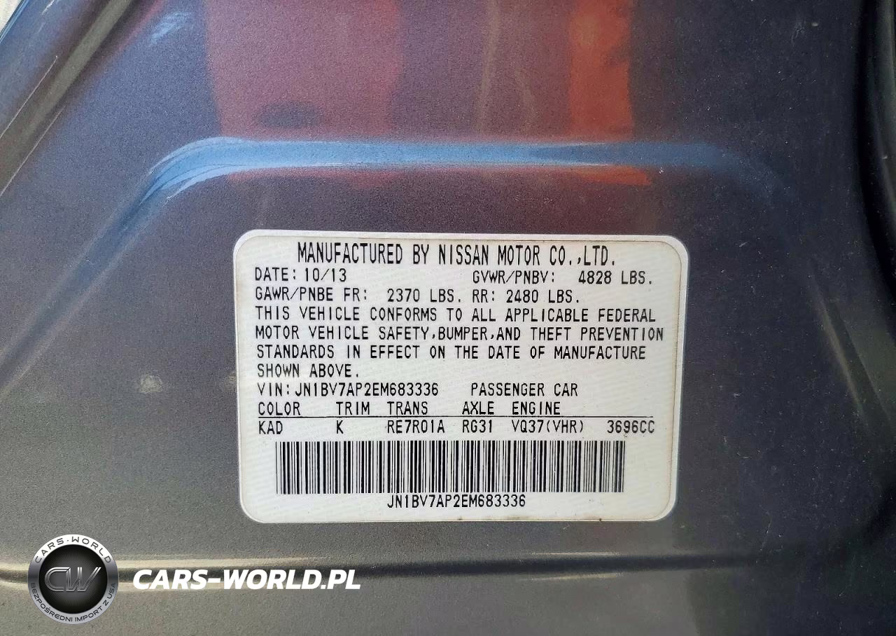 2014 Infiniti Q50 Premium VIN:JN1BV7AP2EM683336 - 12