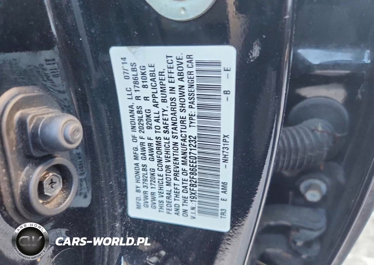 2014 Honda Civic Ex VIN:19XFB2F86EE071232 - 12