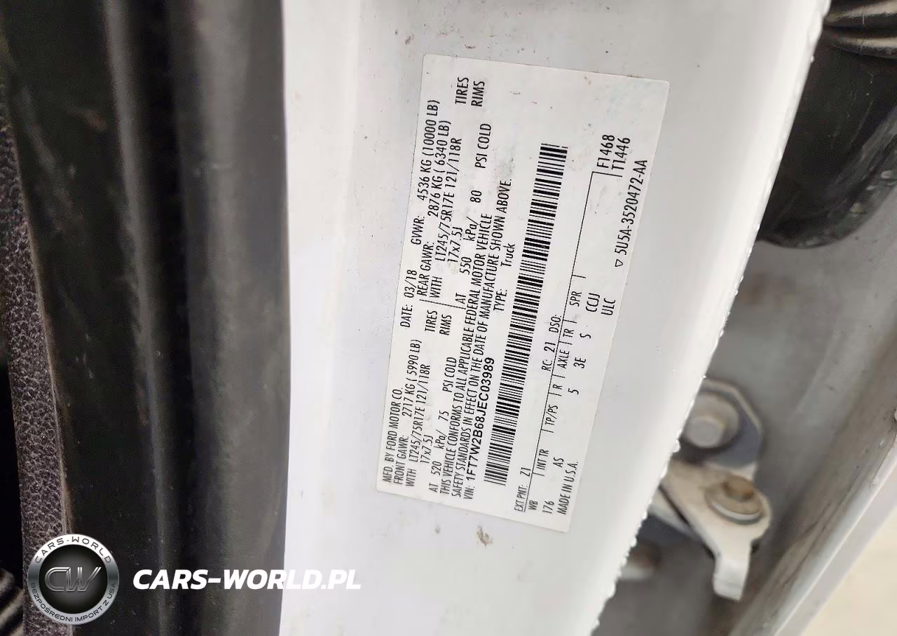2018 Ford F250 Super Duty VIN:1FT7W2B68JEC03989 - 12