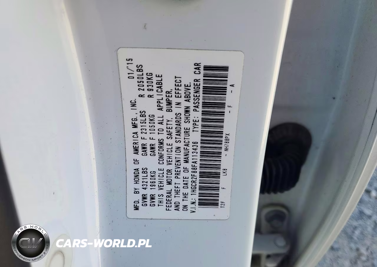 2015 Honda Accord Exl VIN:1HGCR2F88FA113436 - 13