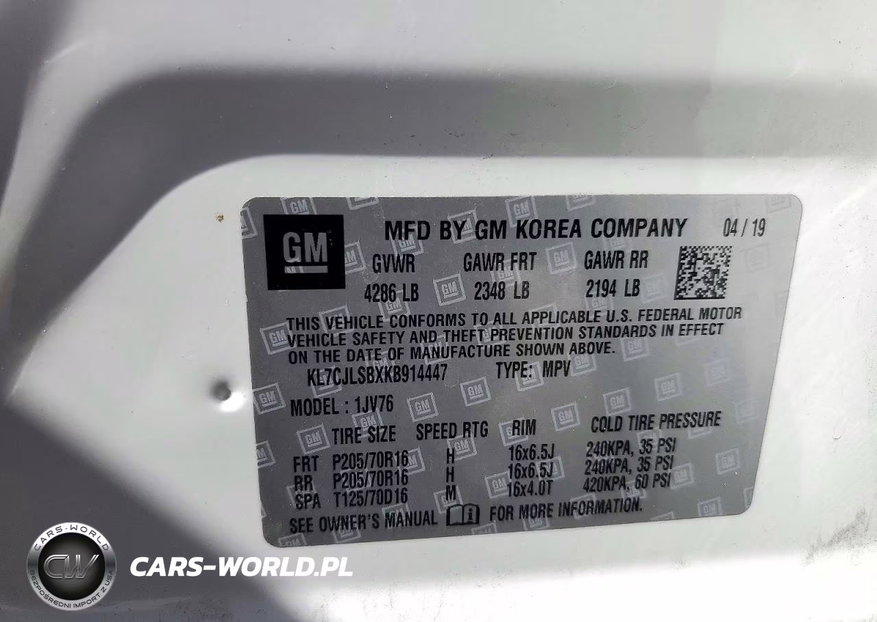 2019 Chevrolet Trax 1Lt VIN:KL7CJLSBXKB914447 - 14