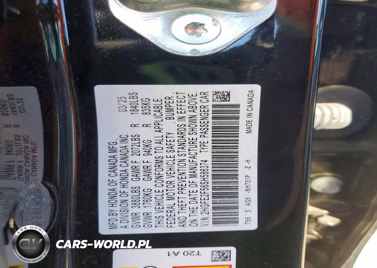 2025 Honda Civic Sport VIN:2HGFE2F56SH586374 - 12