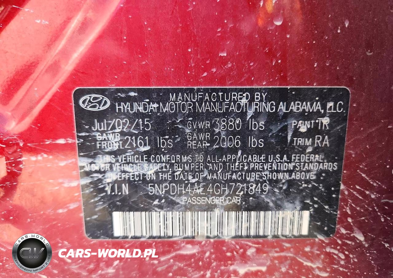 2016 Hyundai Elantra Se VIN:5NPDH4AE4GH721849 - 12