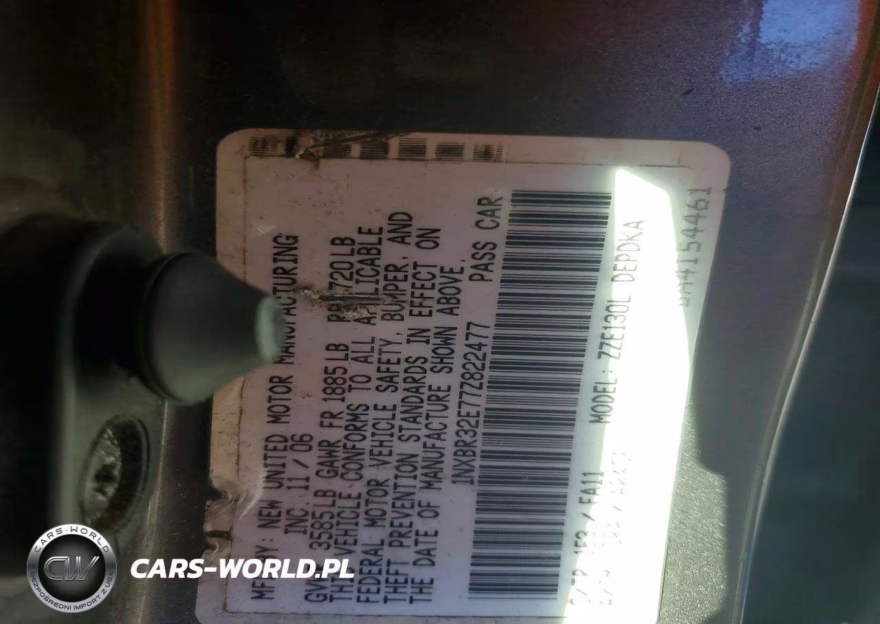 2007 Toyota Corolla Ce VIN:1NXBR32E77Z822477 - 12