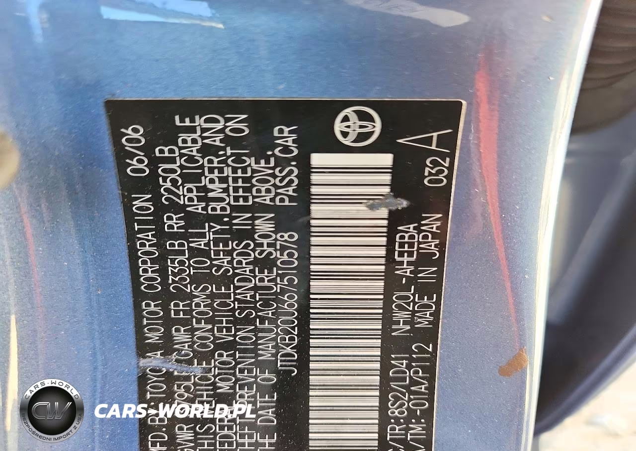2006 Toyota Prius Base VIN:JTDKB20U667510578 - 12