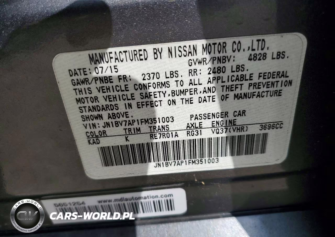 2015 Infiniti Q50 Premium VIN:JN1BV7AP1FM351003 - 12