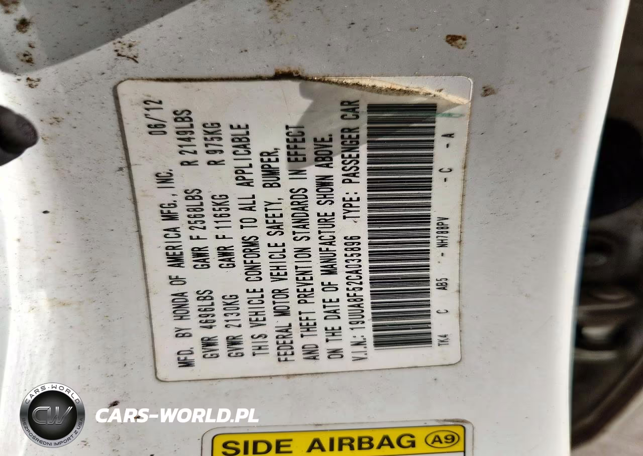 2012 Acura Tl VIN:19UUA8F52CA035896 - 12