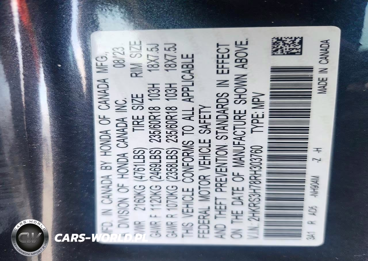 2024 Honda Cr-V Exl VIN:2HKRS3H78RH303760 - 13