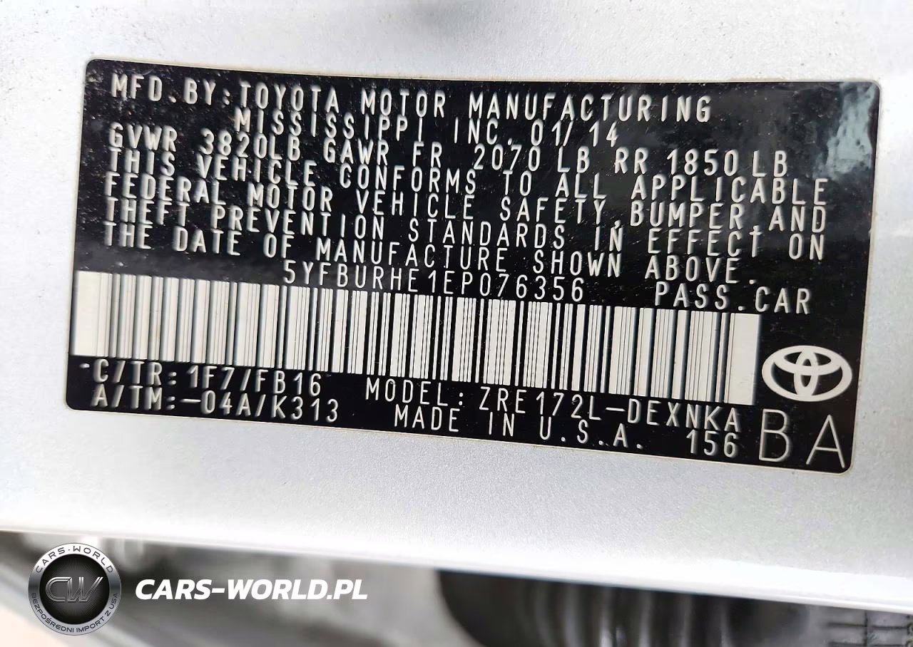 2014 Toyota Corolla Le VIN:5YFBURHE1EP076356 - 13