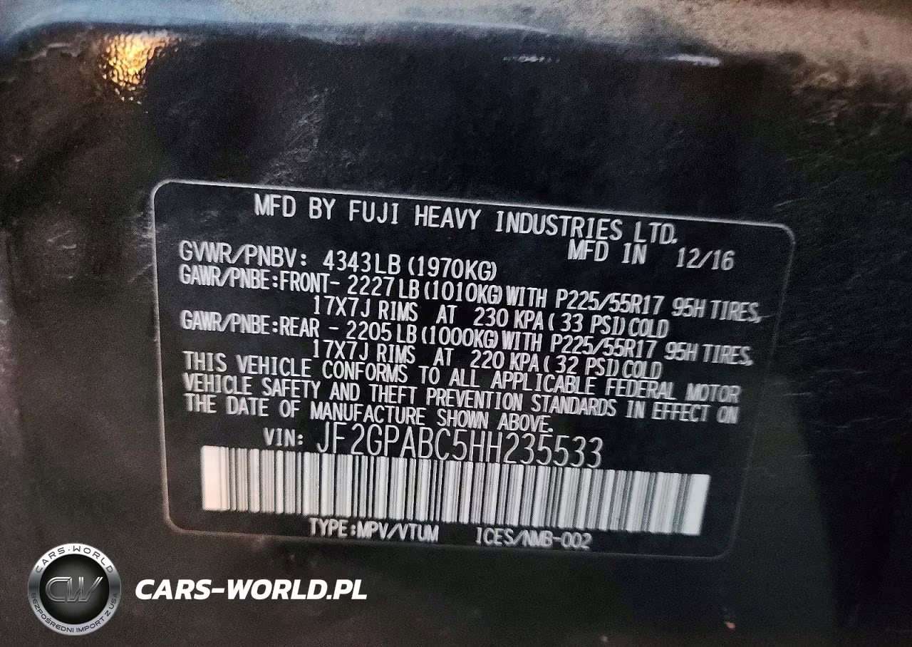 2017 Subaru Crosstrek Premium VIN:JF2GPABC5HH235533 - 14